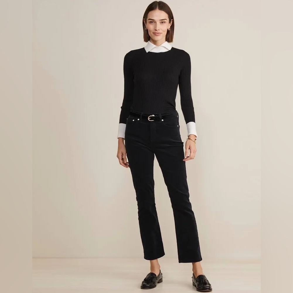 Vineyard Vines Women’s Jet Black Mid-Rise Kick Flare Corduroy Pants, Size 30 - Picture 6 of 14